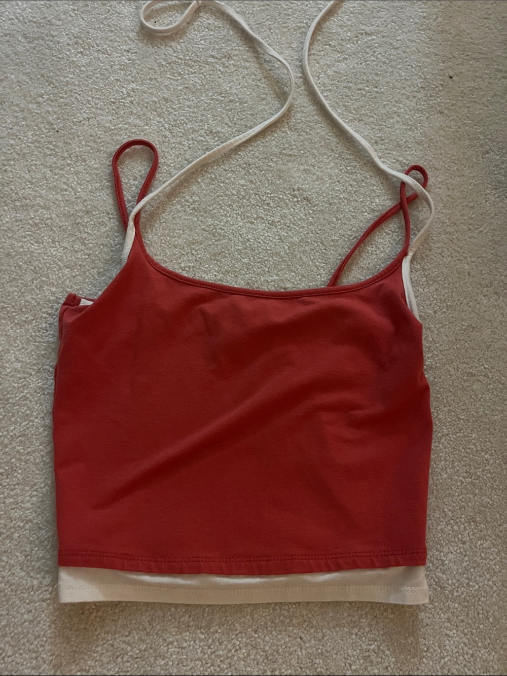 Women’s Red Double-Strap Crop Tank Top